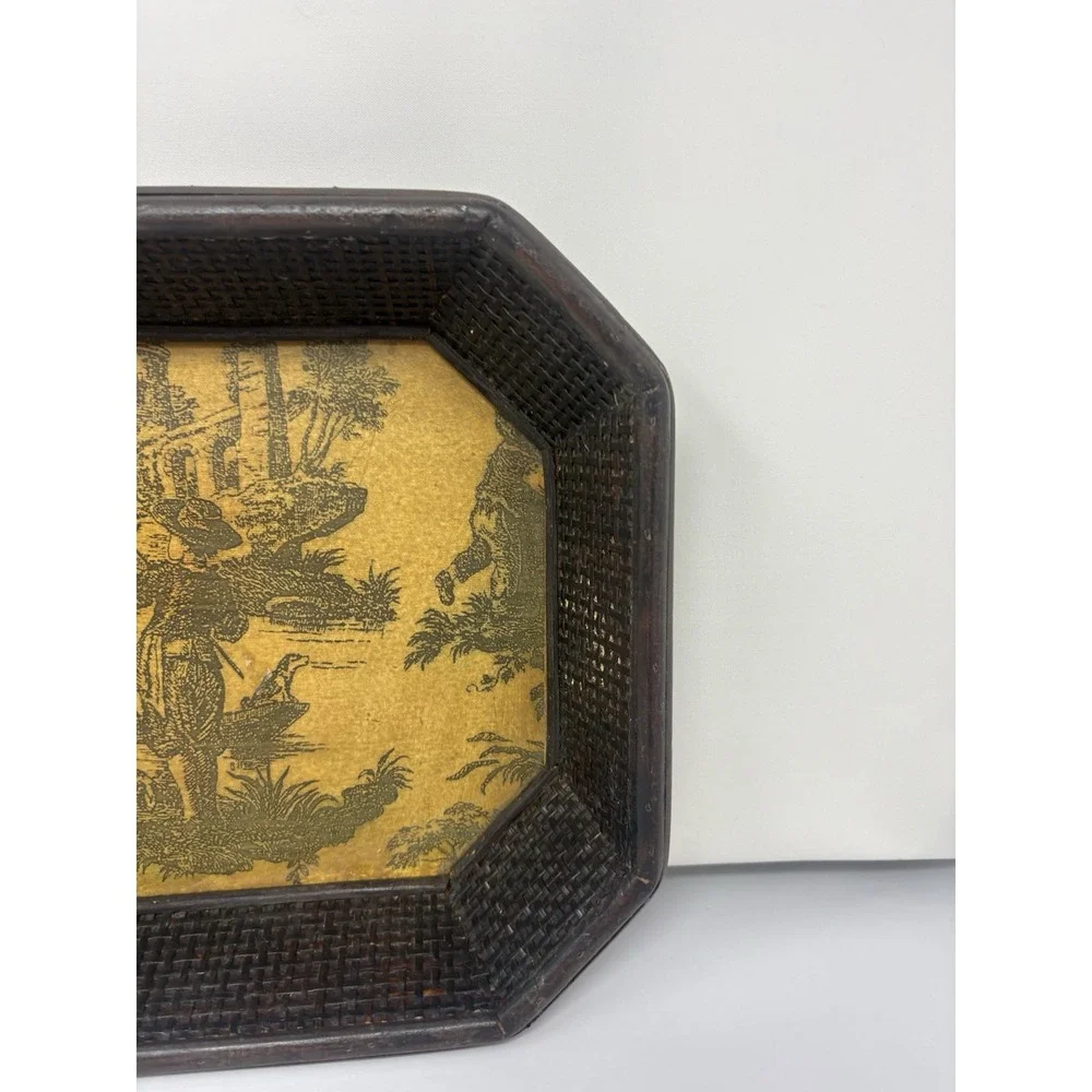 Woven Wicker Tray Decor MCM 16